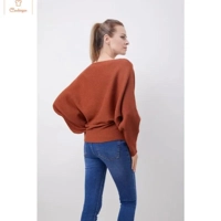 Bateau Neck Dolman Sleeve Knitted Sweater