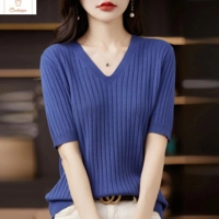Casual V-neck Knit Sweater for Women