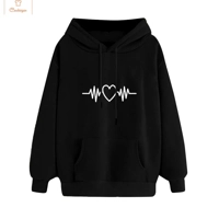 Cardeegan Y2K Heartbeat Print Womens Hoodie