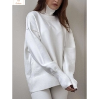 Winter Oversized Turtleneck Coffee Sweater