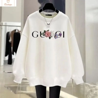 Vintage Style Womens O-Neck Hoodie Sweatshirt