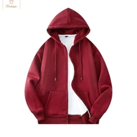 Unisex Solid Hooded Sweatshirt Jacket