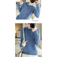 Womens Cashmere Pullover Hoodie Sweater