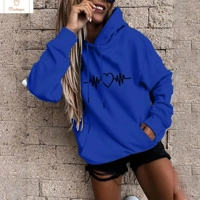 Cardeegan Y2K Heartbeat Print Womens Hoodie