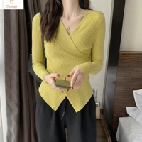 Long Sleeve Criss-Cross Knitwear Top