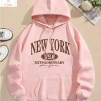 Casual Letter Print Hoodie for Women