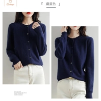 Cashmere Womens O-Neck Cardigan Sweater