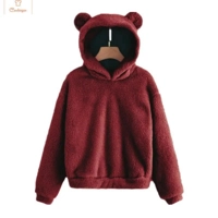 Cute Plush Rabbit Ear Hoodie for Women