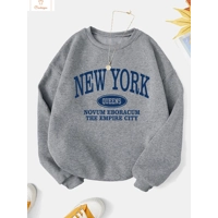 Casual Letter Print Hooded Sweatshirt