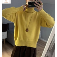 Cozy White Oversized Knit Turtleneck Sweater