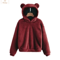 Cute Plush Rabbit Ear Hoodie for Women