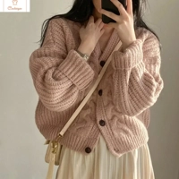 French Retro Twist V-neck Cardigan Sweater