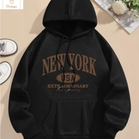 Casual Letter Print Hoodie for Women