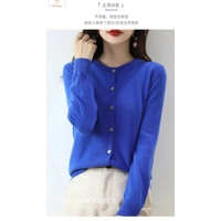 Cashmere Womens O-Neck Cardigan Sweater