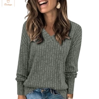 Casual V-Neck Long Sleeve Sweatshirt