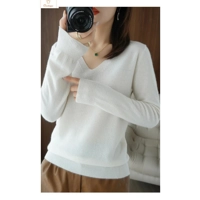 Cashmere V-neck Lace Pullover Sweater