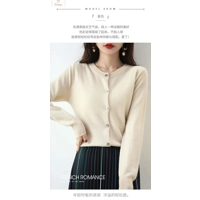 Cashmere Womens O-Neck Cardigan Sweater