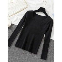 Autumn Winter V-Neck Knitted Jumper