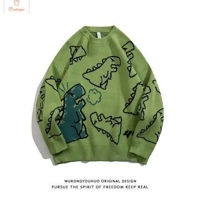 Dinosaur Print Long Sleeve Knit Pullover