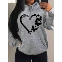 Love and Butterfly Pattern Hip Hop Hoodie