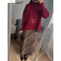 Cardeegan Womens Burgundy Turtleneck Sweater