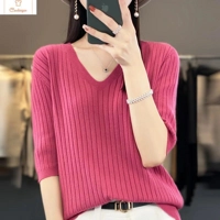 Casual V-neck Knit Sweater for Women