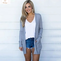 Casual Long Sleeve Pocket Cardigan for Women