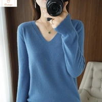 Cashmere V-neck Lace Pullover Sweater