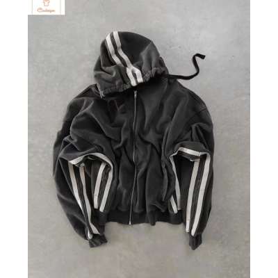 Casual Stripe Graphic Hoodie Sweatshirt Casual Stripe Graphic Hoodie Sweatshirt
