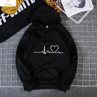 Casual Black and White Hip Hop Hoodie