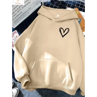 Womens Heart Print Fleece Sweatshirt