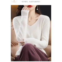 Merino Wool Cashmere V Neck Sweater