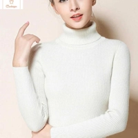 Elegant Black Turtleneck Knit Sweater