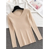 Spring Autumn V Neck Women Sweater