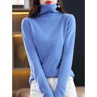 Merino Wool Turtleneck Sweater for Women