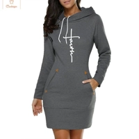 Womens Autumn Long Sleeve Hoodie Dress