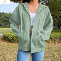 Chic Zippered Hoodie with Drawstring