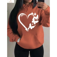 Love and Butterfly Pattern Hip Hop Hoodie