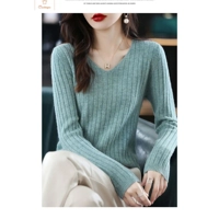 V-Neck Knitted Pullover Sweater for Women