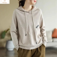 Retro Drawstring Hooded Sweatshirt Pullover