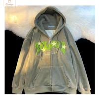 Fashion Embroidered Zip Up Hoodie Jacket