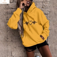 Cardeegan Y2K Heartbeat Print Womens Hoodie