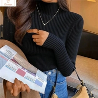 Womens Long Sleeve Turtleneck Knit Sweater