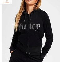 Y2k Rhinestone Zip Hoodie Pink