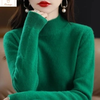 Womens Merino Wool Half Polo Sweater