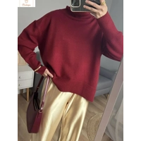 Cardeegan Womens Burgundy Turtleneck Sweater