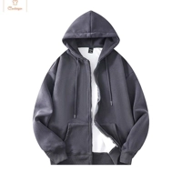 Unisex Solid Hooded Sweatshirt Jacket