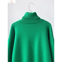 Cozy White Oversized Knit Turtleneck Sweater