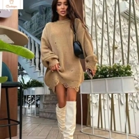 Chic Baggy Frayed Long Pullover Sweater