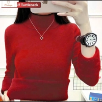 Womens Velvet Lined Turtleneck Sweater